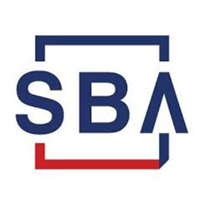 Logo with the letters SBA in bold blue font, partially surrounded by a blue and red rectangular outline. The right vertical line of the A extends downward to form part of the rectangle.